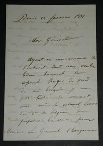 Maréchal de Canrobert - Lettre autographe signée à un Général - 1851