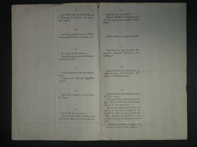 Bulletin d'inscription - École Royale Militaire Cinquième classe de l'édit