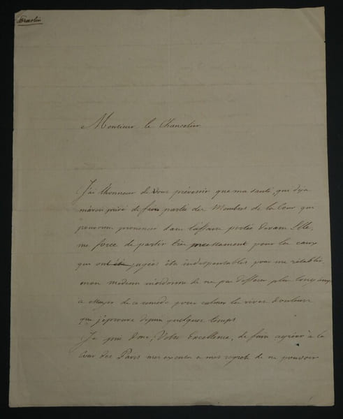 Charles de Choiseul-Praslin - Lettre autographe sign&eacute;e au Chancelier Dambray, 1826. Charles De Choiseul-Praslin