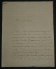 Charles de Choiseul-Praslin - Lettre autographe sign&eacute;e au Chancelier Dambray, 1826. Charles De Choiseul-Praslin