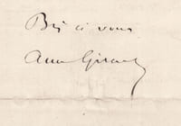 Aimé GIRARD Lettre autographe signée Enseignement Conservatoire & Institut 1883