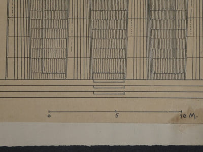 Élévation géométrale restaurée du temple de Poséidon à Pœstum — Dessin original signé, encre vers 1930