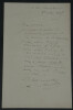 [Impressionnisme] Antoine Guillemet - Lettre autographe sign&eacute;e - 1905. Antoine GUILLEMET