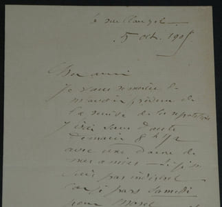 [Impressionnisme] Antoine Guillemet - Lettre autographe signée - 1905