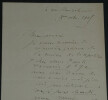 [Impressionnisme] Antoine Guillemet - Lettre autographe sign&eacute;e - 1905. Antoine GUILLEMET