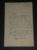 Alfred Bruneau - Lettre autographe sign&eacute;e [sur sa pi&egrave;ce Le r&ecirc;ve, Emile Zola] 1891. Alfred Bruneau