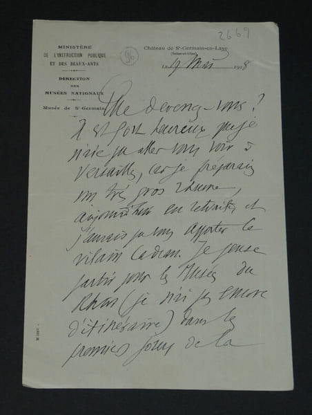 Salomon REINACH - LETTRE AUTOGRAPHE SIGN&Eacute;E - St-Germain-en-Laye - 2 pages - 1928. Salomon REINACH