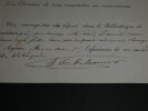 L&eacute;once ELIE DE BEAUMONT, G&eacute;ologue - NOTE DE REMERCIEMENTS AUTOGRAPHE SIGN&Eacute;E. L&eacute;once ELIE DE BEAUMONT