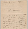 &Eacute;mile Littr&eacute;, Lettre autographe sign&eacute;e "&eacute;change Mme Comte" 1876 Paris 2 pages. &Eacute;mile Littr&eacute;