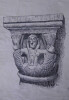 Chapiteau pseudo-cubique dans l'&eacute;glise de Saint-Di&eacute; (Vosges) — Dessin original sign&eacute;, encre, vers 1930. Louis Henri Laffill&eacute;e