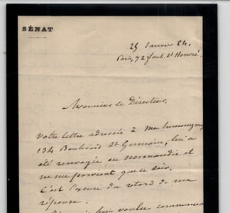 Émile Labiche - Lettre autographe signée écrite pour "le Directeur" "Projets"