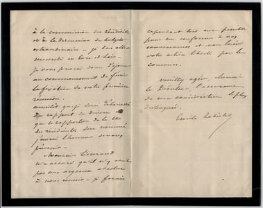Émile Labiche - Lettre autographe signée écrite pour "le Directeur" "Projets"