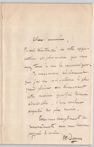 Pascal-Adolphe-Jean Dagnan-Bouveret, peintre - Lettre autographe signée, éloge d'une marine admirée - 1899