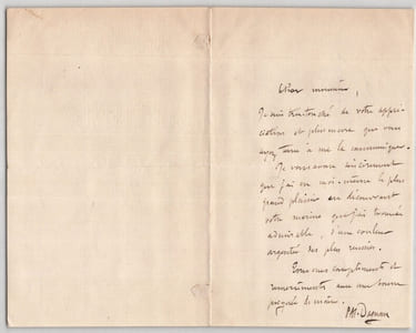 Pascal-Adolphe-Jean Dagnan-Bouveret, peintre - Lettre autographe signée, éloge d'une marine admirée - 1899