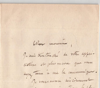 Pascal-Adolphe-Jean Dagnan-Bouveret, peintre - Lettre autographe signée, éloge d'une marine admirée - 1899