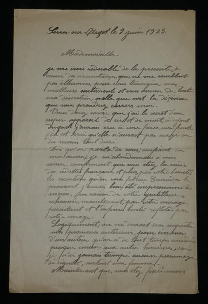 Lettre autographe sign&eacute;e curieuse - Admirateur de Mistinguett & Invention - 1925. Galy Am&eacute;d&eacute;e