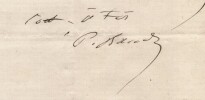 Paul Baudry - Lettre autographe &agrave; Rebouleau, d&icirc;ner refus&eacute;, sign&eacute;e - 1870. Paul Baudry