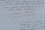Gabrielle R&eacute;val - Lettre autographe sign&eacute;e "Premiers lauriers de la Gloire". Gabrielle R&eacute;val