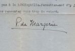 Pierre de Margerie - Lettre dactylographi&eacute;e sign&eacute;e - 1935. Pierre de Margerie