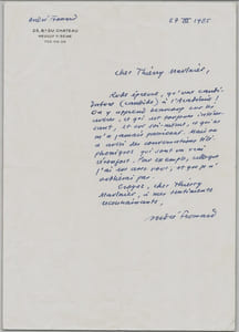 André Frossard - Lettre autographe signée à Thierry Maulnier - Académie - 1985