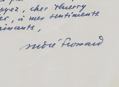 André Frossard - Lettre autographe signée à Thierry Maulnier - Académie - 1985