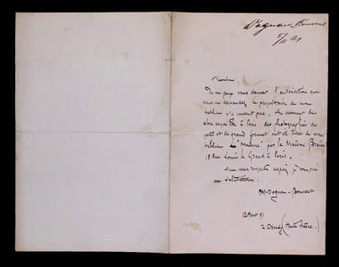 Pascal DAGNAN-BOUVERET - LETTRE AUTOGRAPHE SIGNÉE, 1891