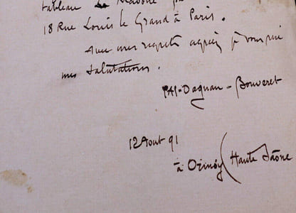 Pascal DAGNAN-BOUVERET - LETTRE AUTOGRAPHE SIGNÉE, 1891
