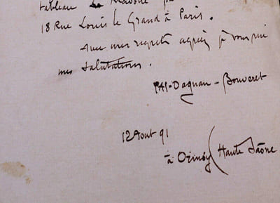 Pascal DAGNAN-BOUVERET - LETTRE AUTOGRAPHE SIGNÉE, 1891