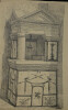Un lararium &agrave; Pomp&eacute;i - Dessin original sign&eacute; - Encre vers 1930. Louis Henri Laffill&eacute;e