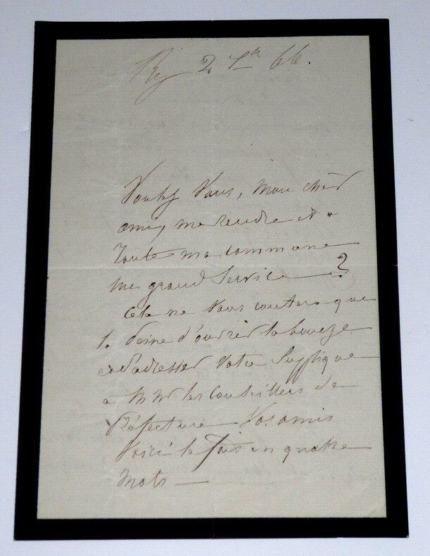 LETTRE AUTOGRAPHE SIGN&Eacute;E. DE VIGNERAL Christian (comte)