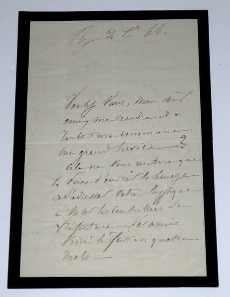 LETTRE AUTOGRAPHE SIGN&Eacute;E. DE VIGNERAL Christian (comte)