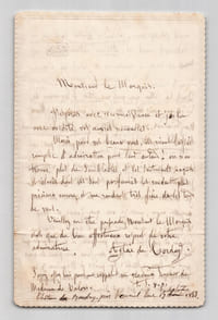 Aglaé de Corday - Lettre autographe signée au Marquis de Valois, 3 pages - 1855