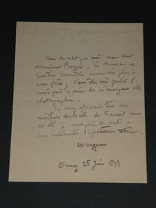 Pascal Dagnan Bouveret Peintre- LETTRE AUTOGRAPHE SIGNÉE à M Royer, Ormoy, 1893