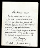 Paul BOURGET, &Eacute;crivain, LETTRE AUTOGRAPHE SIGN&Eacute;E &Agrave; Henri MONOD SUR SA DYSENTERIE. Paul BOURGET