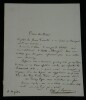 Abb&eacute; F&eacute;lix Coquereau - Lettre autographe sign&eacute;e - 1848. Abb&eacute; F&eacute;lix Coquereau