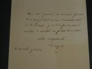Lettre autographe sign&eacute;e concernant l'amendement de Monsieur Portalis. Apollinaire d'ARGOUT