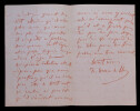 Pierre PUVIS DE CHAVANNES Peintre- BELLE LETTRE AUTOGRAPHE SIGN&Eacute;E DE 3 PAGES. Henri PUVIS DE CHAVANNES