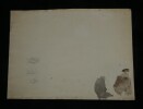 Dessin &agrave; l'encre - Encadrement ornemental avec motifs et blason, inscription "Maison Royale Carol", XIX &egrave;me.. Anonyme