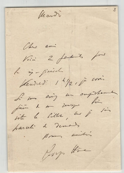 Georges Hue - Lettre autographe sign&eacute;e, je suis harcel&eacute; de demandes - 1900. Georges Hue