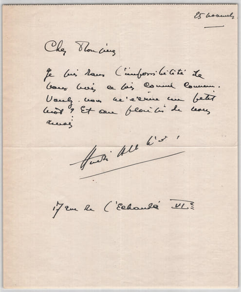 Andr&eacute; Allard l'Olivier - Po&egrave;te - LETTRE AUTOGRAPHE SIGN&Eacute;E. Andr&eacute; Allard l'Olivier