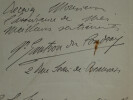Victor GAUTRON du COUDRAY, Homme de lettre - LETTRE AUTOGRAPHE SIGN&Eacute;E, 1911. Victor GAUTRON du COUDRAY