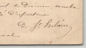 G&eacute;n&eacute;ral de Saint-Hilaire - Lettre autographe sign&eacute;e - 1886. G&eacute;n&eacute;ral de Saint-Hilaire