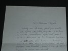 Paul d'Ivoi Romancier- LETTRE AUTOGRAPHE SIGN&Eacute;E &Agrave; M Crespelle pour une plaquette. Paul d'Ivoi