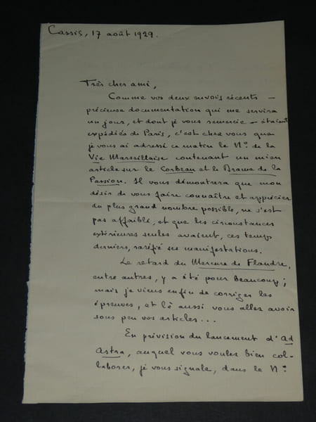 Th&eacute;o Varlet - Po&egrave;te - LETTRE AUTOGRAPHE SIGN&Eacute;E &Agrave; Armand GODOY - 1929. Th&eacute;o Varlet