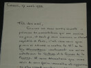Th&eacute;o Varlet - Po&egrave;te - LETTRE AUTOGRAPHE SIGN&Eacute;E &Agrave; Armand GODOY - 1929. Th&eacute;o Varlet