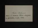 BELLESSORT Andr&eacute; - CARTE DE VISITE ANNOT&Eacute;E SIGN&Eacute;E &Agrave; Victor MARGUERITTE. Andr&eacute; Bellessort