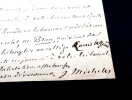 Jules MICHELET - LETTRE AUTOGRAPHE SIGN&Eacute;E SUR SA SANT&Eacute; ET SES CONFRERES. Jules MICHELET
