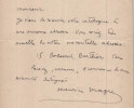 Maurice MAGRE Lettre autographe sign&eacute;e sur japon imp&eacute;rial 1 page. Maurice MAGRE