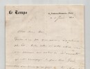 Edmond Sch&eacute;rer - Lettre autographe sign&eacute;e Prise de Paris Semaine Sanglante 1871. Edmond Sch&eacute;rer