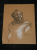 Dessin d'un homme &agrave; pilosit&eacute; faciale (sign&eacute;). 